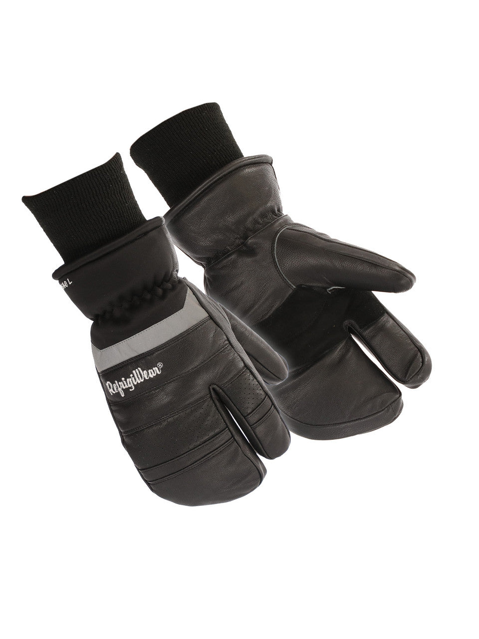 Insulated 3-Finger Leather Mitt