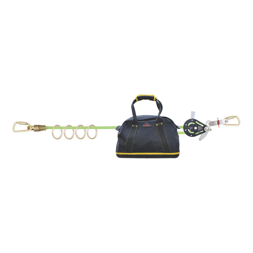 Temporary 4-Person Rope Horizontal Lifeline, 15 ft. - 100 ft. Span