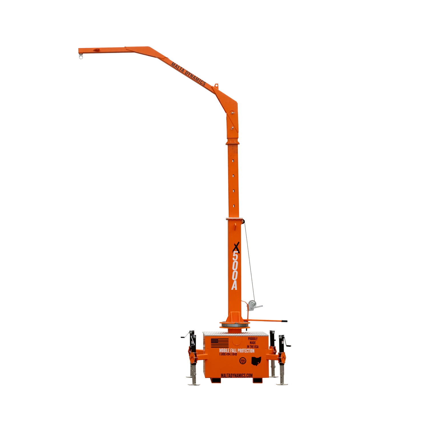 Malta Dynamics X500A adjustable davit mobile fall protection system