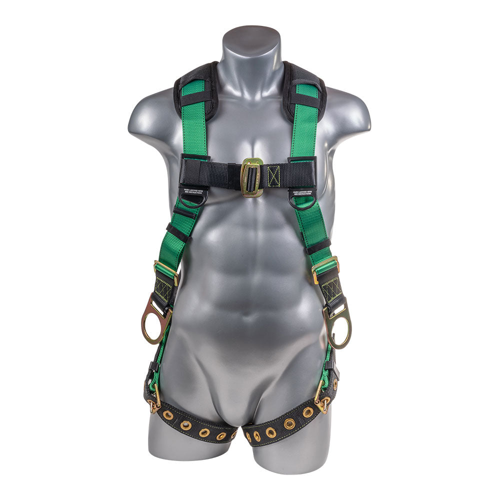 Harness 5pt., Pass-Thru Chest, Green Top / Black Heavy Duty Bottom