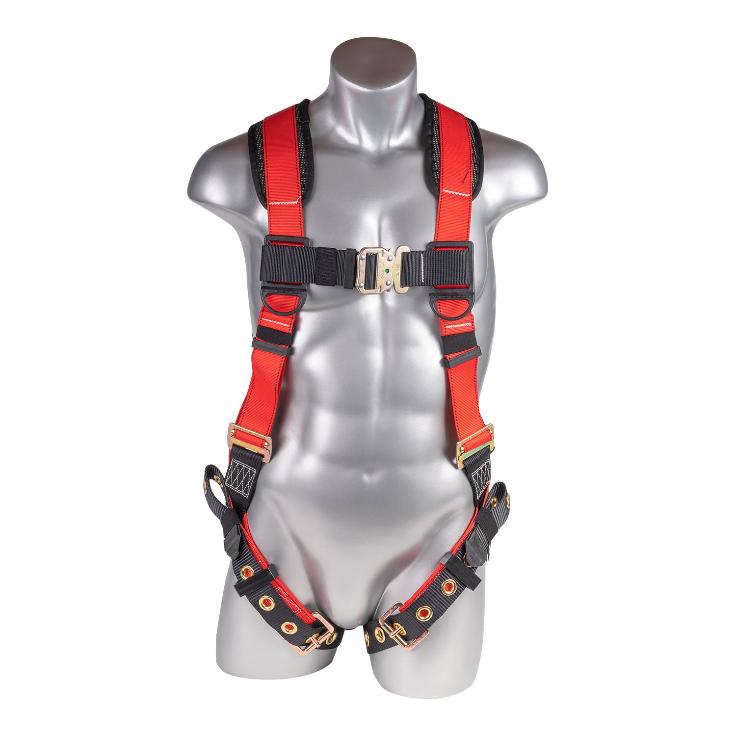 Hammerhead Series Harness 5pt., Padded Back, QCB Chest, SRL Back Plate, Red