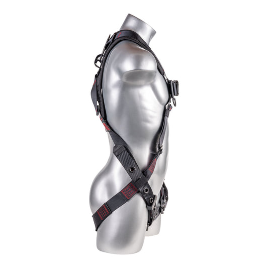 Harness 5pt. Padded Back, SRL Back Plate, QCB Chest, Tongue and Buckle Leg Strap, Black — view 2