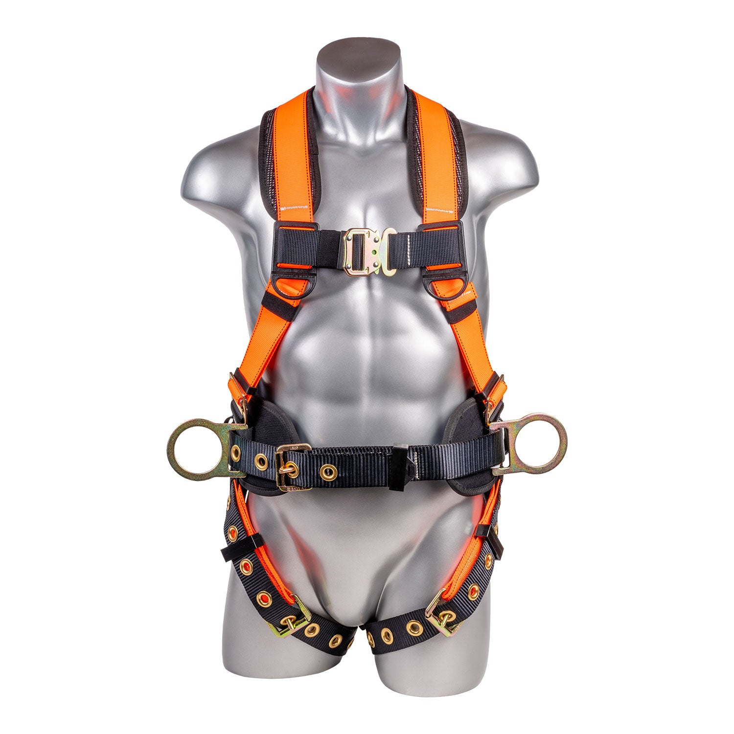 Hammerhead™ Series Harness 5pt., Padded Back, QCB Chest, Tongue & Buckle Leg Straps, SRL Back Plate, Positioning Belt with