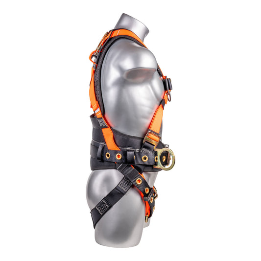Hammerhead™ Series Harness 5pt., Padded Back, QCB Chest, Tongue & Buckle Leg Straps, SRL Back Plate, Positioning Belt with