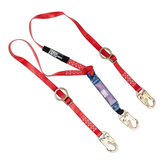 Lanyard 6 ft. Tie Back, Urethane Coated, Shock Absorber, Small Hook, Double Leg — view 2