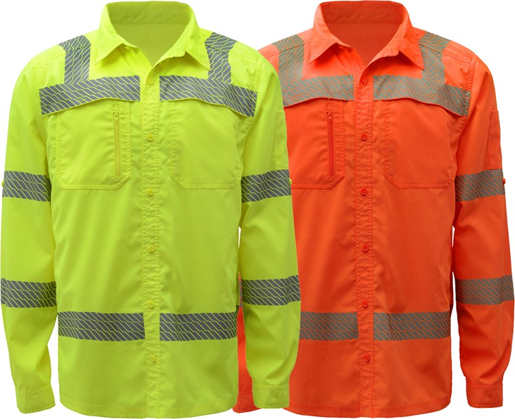 Class 3 New Designed Lightweight Shirt Rip Stop Bottom Down Shirt W/Spf 50+