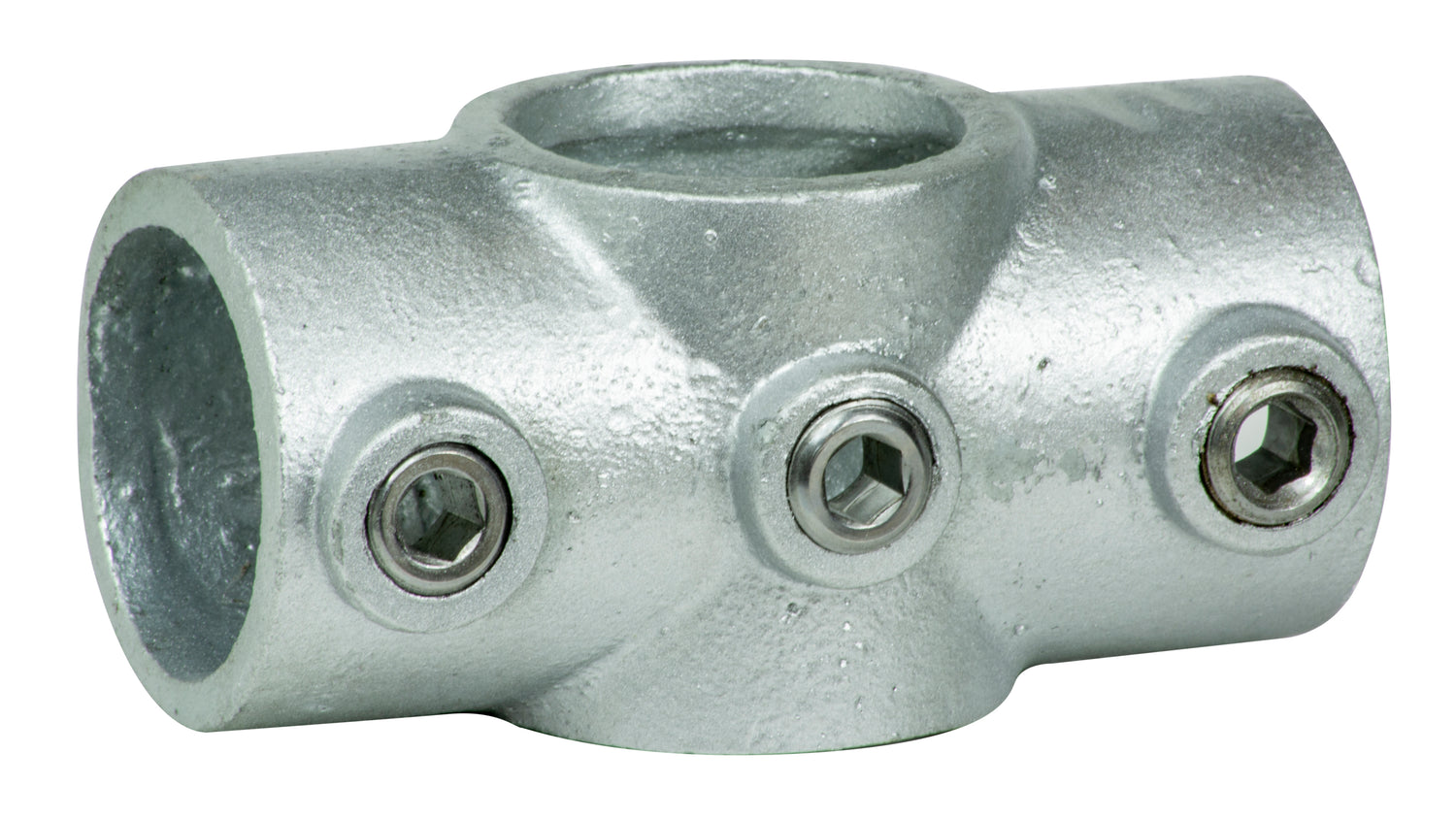 13712 Tie Down Engineering Zip Rail Pipe Fittings Cross | Cast Iron or Aluminum Options | For Roof Guardrails | OSHA Compliant | Roofing Tools and Accessories