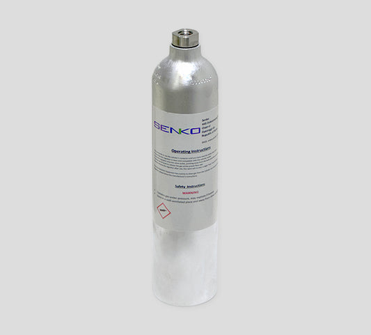 SENKO calibration gas cylinder, shown with calibration accessories