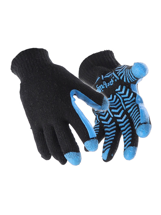 Dual-Layer Herringbone Grip Gloves with 3-Finger Dip (12 Pairs)