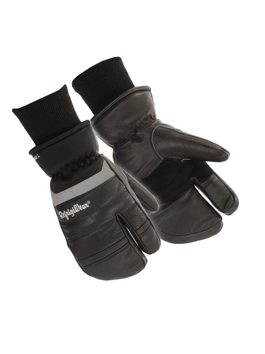 Insulated 3-Finger Leather Mitt