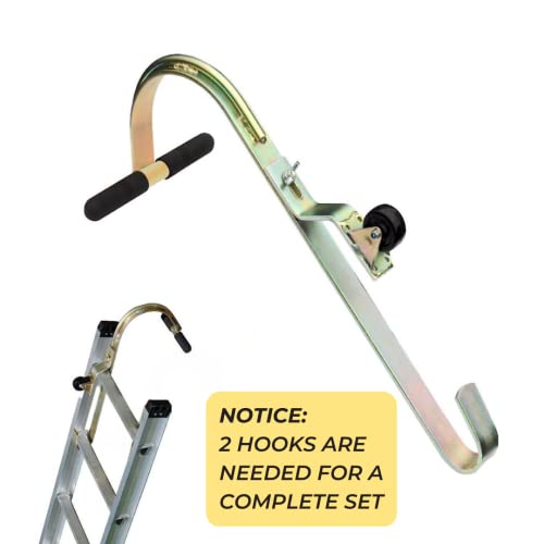 Tie Down 65005 Heavy Duty Zinc Plated Steel Ladder Roof Hook with Wheel, 1-Pack
