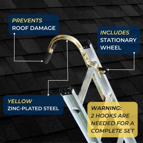 Tie Down 65005 Heavy Duty Zinc Plated Steel Ladder Roof Hook with Wheel, 1-Pack