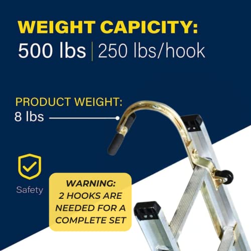 Tie Down 65005 Heavy Duty Zinc Plated Steel Ladder Roof Hook with Wheel, 1-Pack
