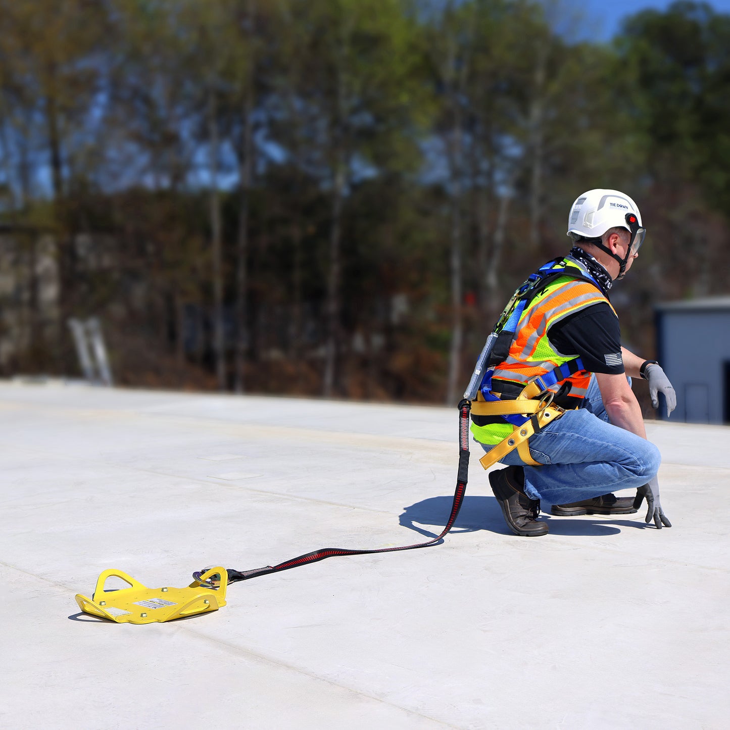 Tie Down 65080 4-Way Roof Anchor Plate for 1 Worker in Fall Arrest and 2 Workers in Fall Restraint | 4 Connection Points