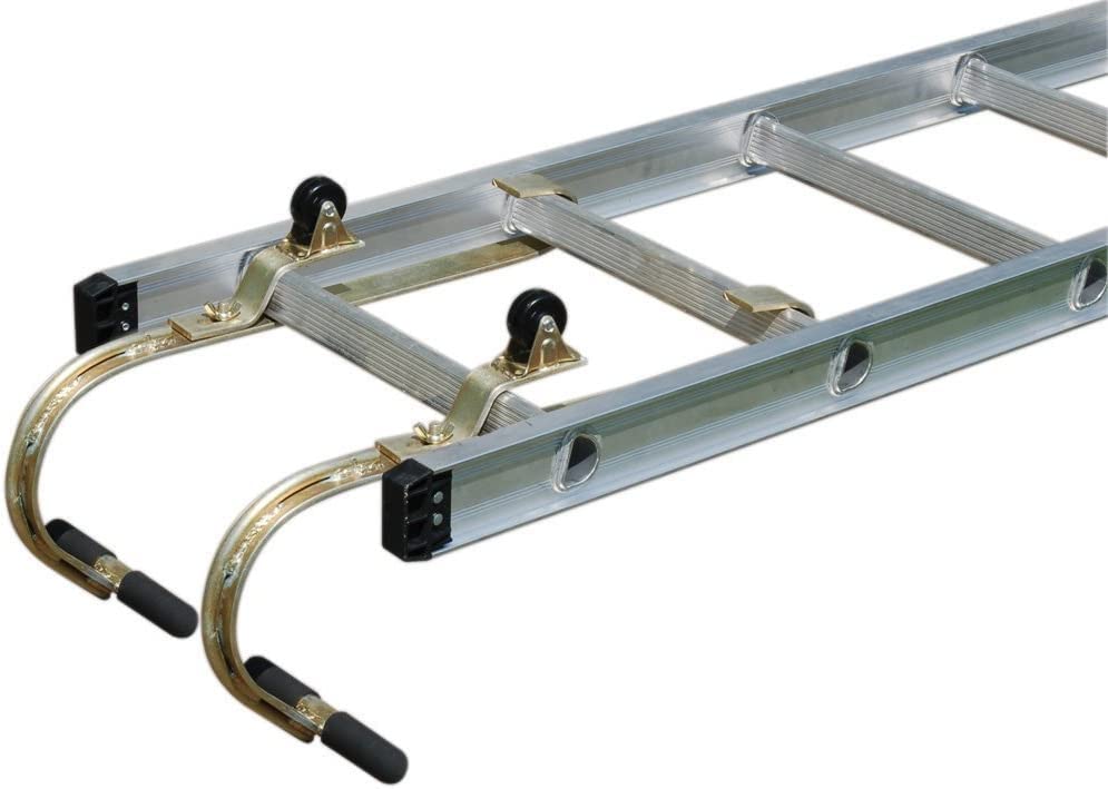 Tie-Down-65105-2-PACK-Heavy-Duty-Zinc-Plated-Steel-Ladder-Roof-Hook-with-Wheel-|-Rubber-Grip-T-Bar-For-Damage-Prevention-|-Fast-And-Easy-Setup-To-Access-Steep-Roofs