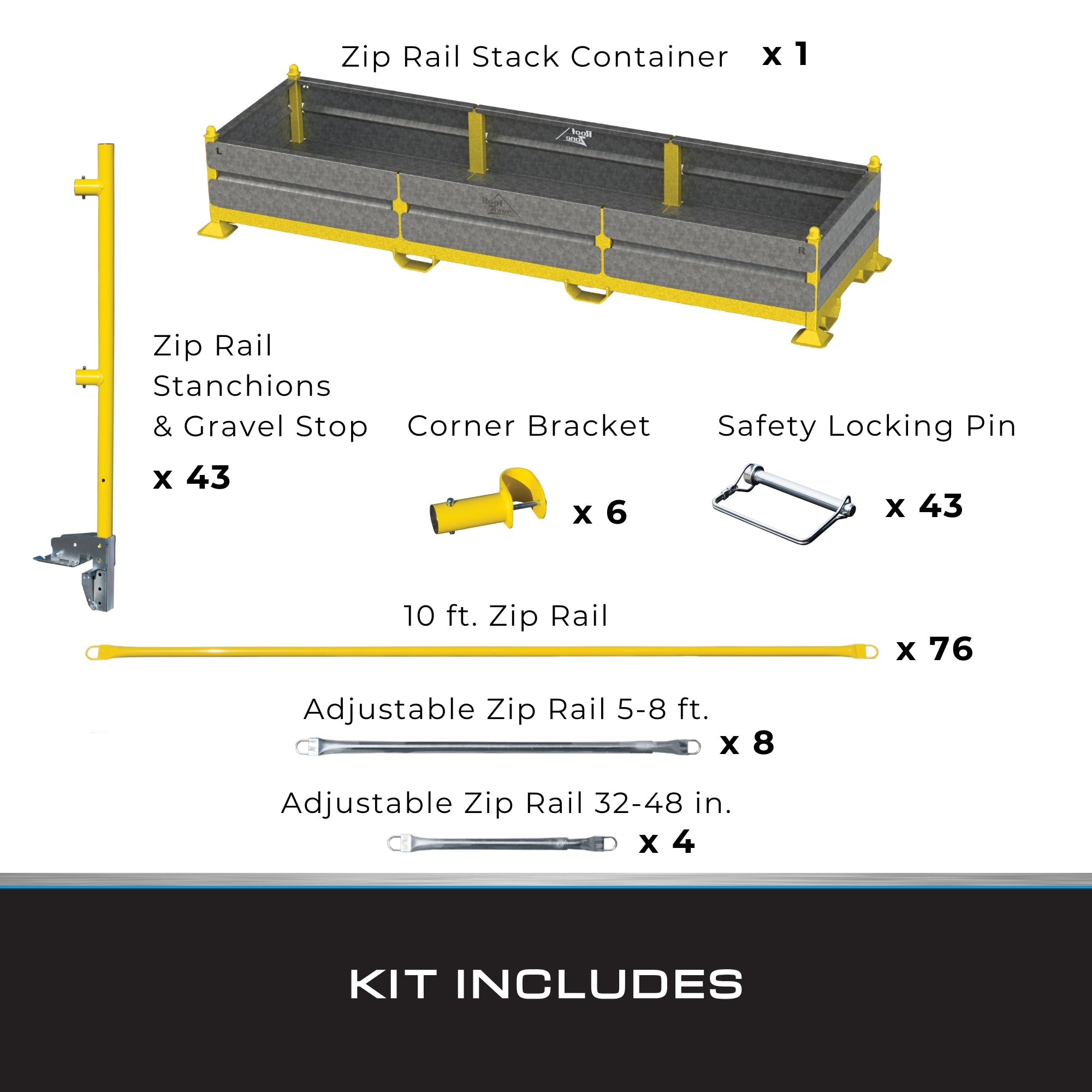 Tie-Down-70755-ZipRail-Gravel-Stop-Complete-Kit-|-420-ft.-of-Fall-Protection