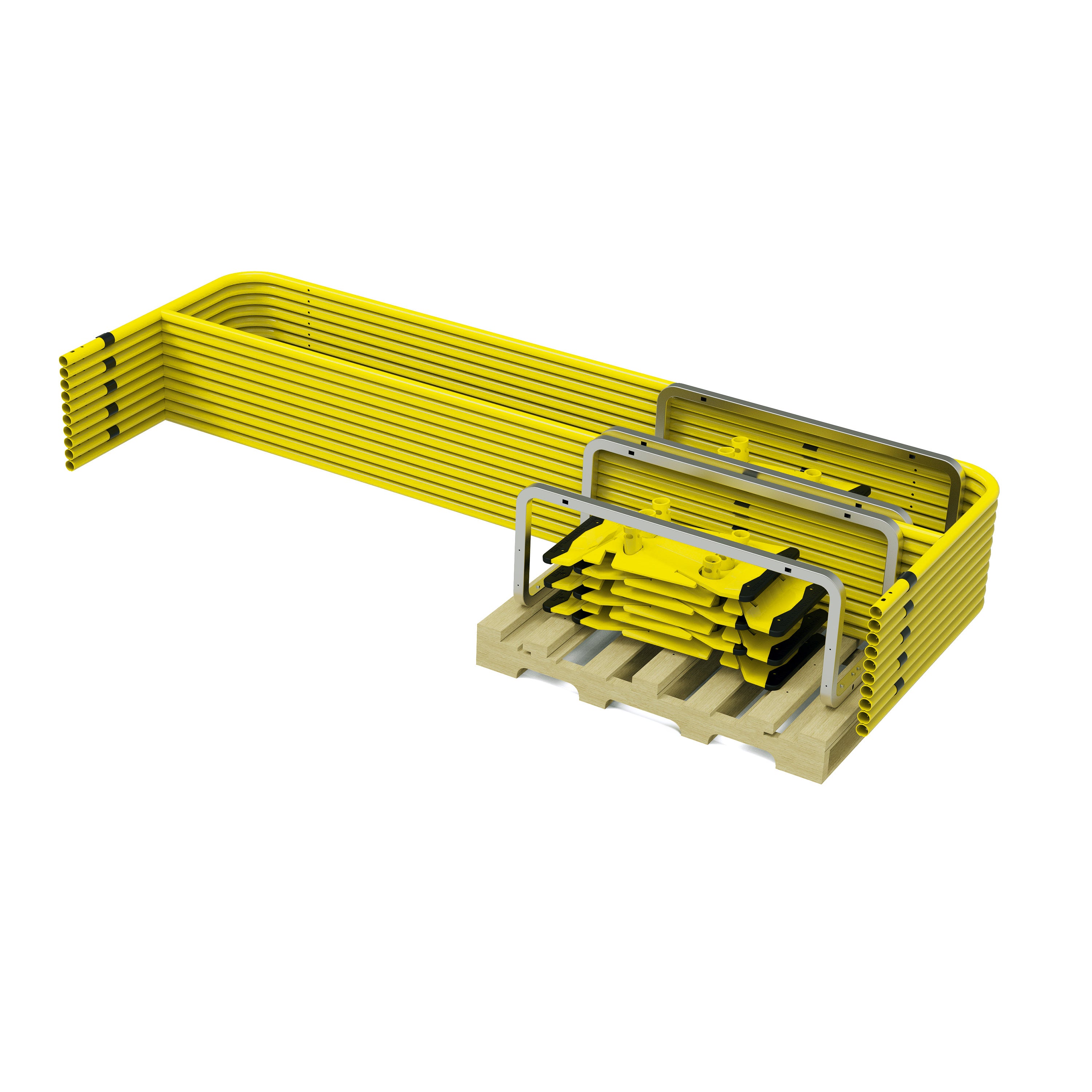 Tie-Down-70762-Stack-Pallet-Kit---11-Yellow-10-ft.-Guardrails-&-12-Socket-Bases
