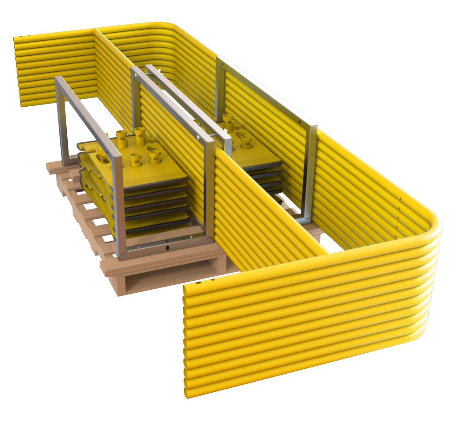 Tie Down 70792 Stack Pallet Kit - 11 Yellow 5 ft. Guardrails & 12 Socket Bases