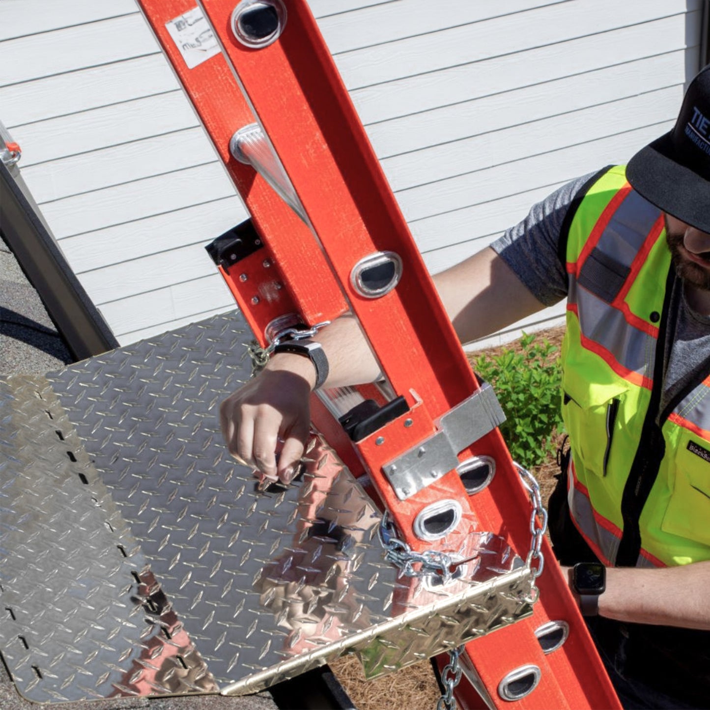 Tie Down 70832 21.5 in. x 26 in. Residential Roofing Aluminum Ladder Dock