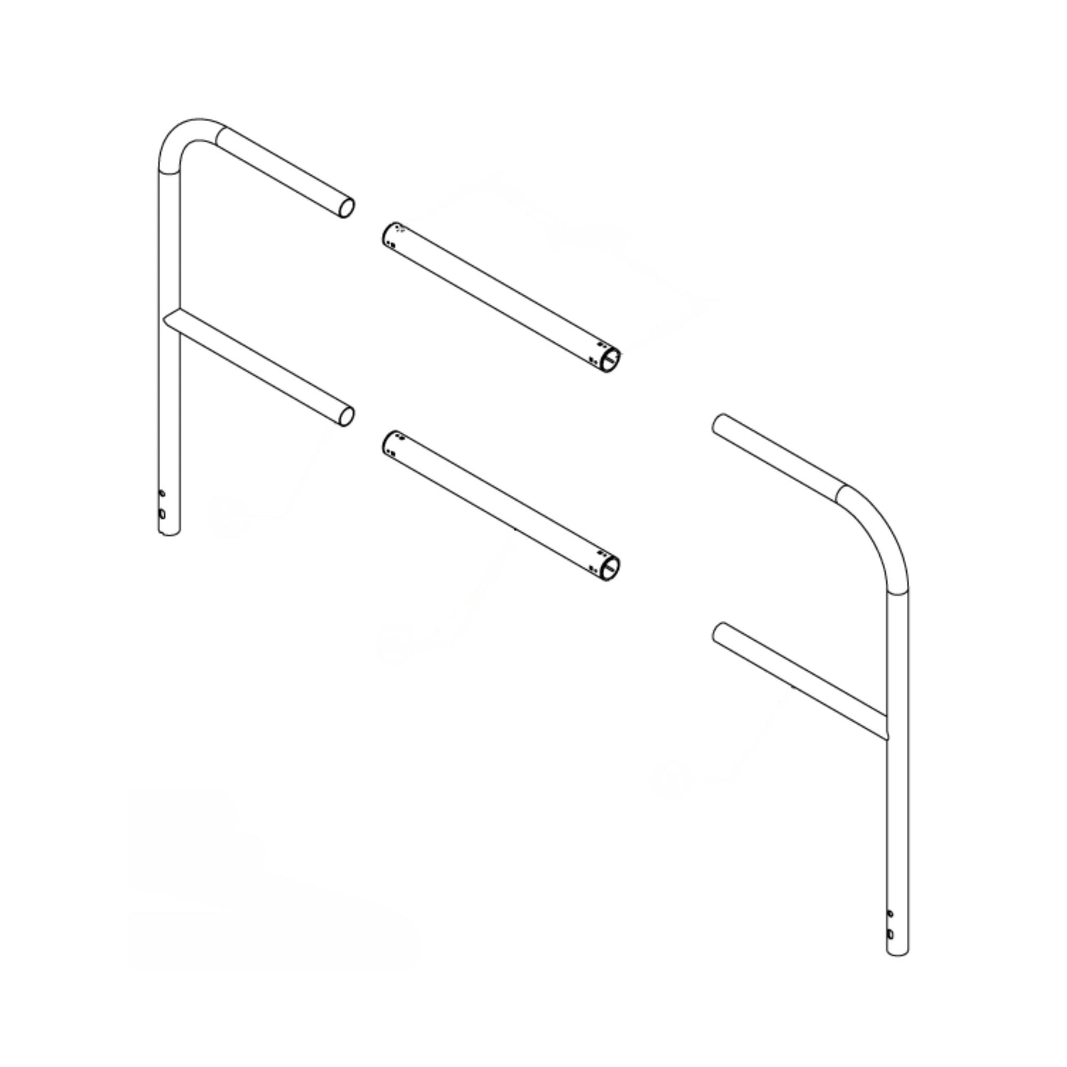 Tie Down 70850G Adjustable 3.5 ft. - 5 ft. Galvanized with Coating Roof Guardrail