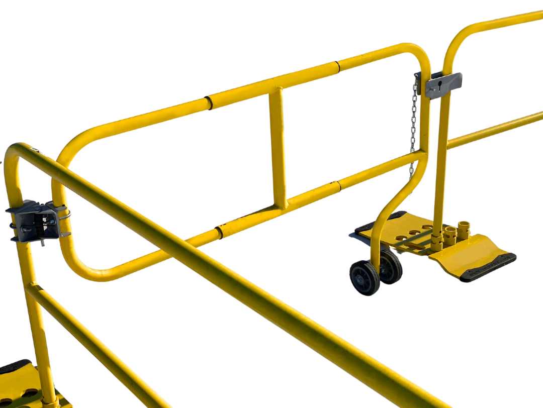Tie-Down-70908-Adjustable-5-ft.---7-ft.-Yellow-Wheeled-Guardrail-Gate-&-Latch-Kit
