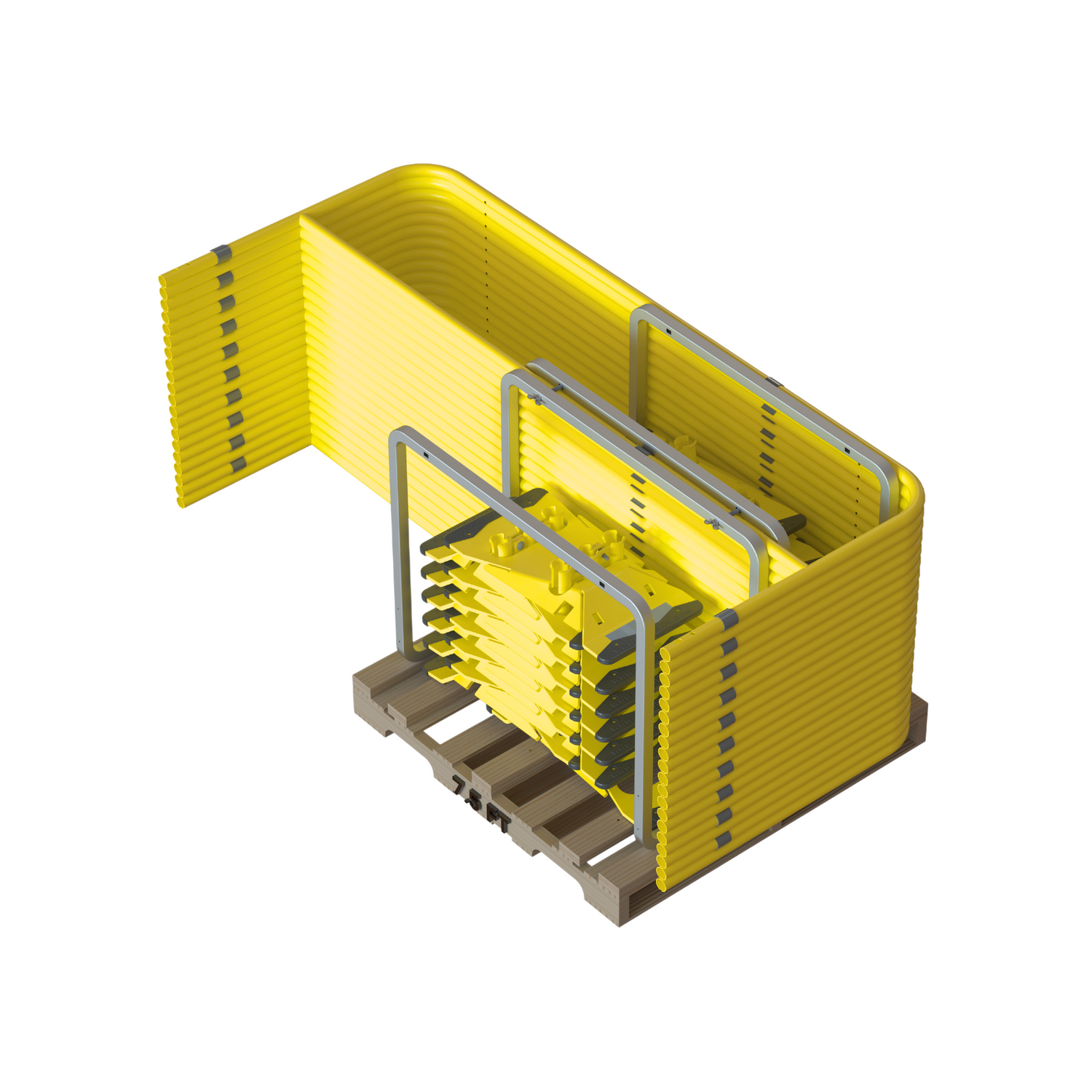 Tie Down 71782 Yellow Stack Pallet Kit - 11 7.5 ft. Guardrails & 12 UCC Bases