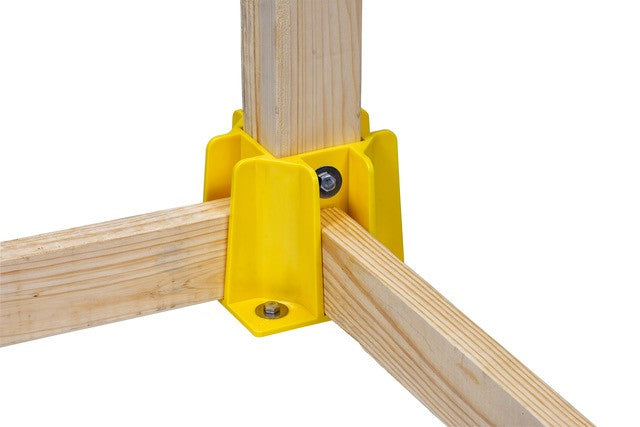 Tie Down 72989 Safety Guard Guardrail Base with Toeboard Slots, 4-pack Yellow