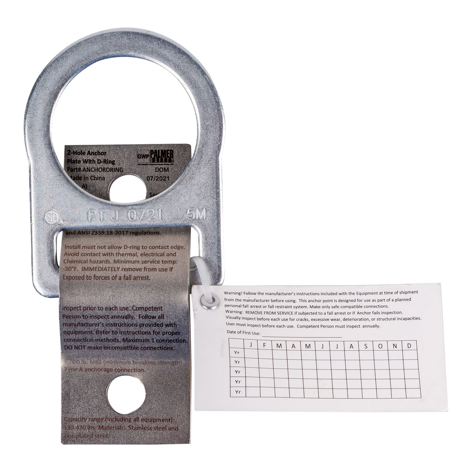 2-Hole Anchor Plate with D-Ring