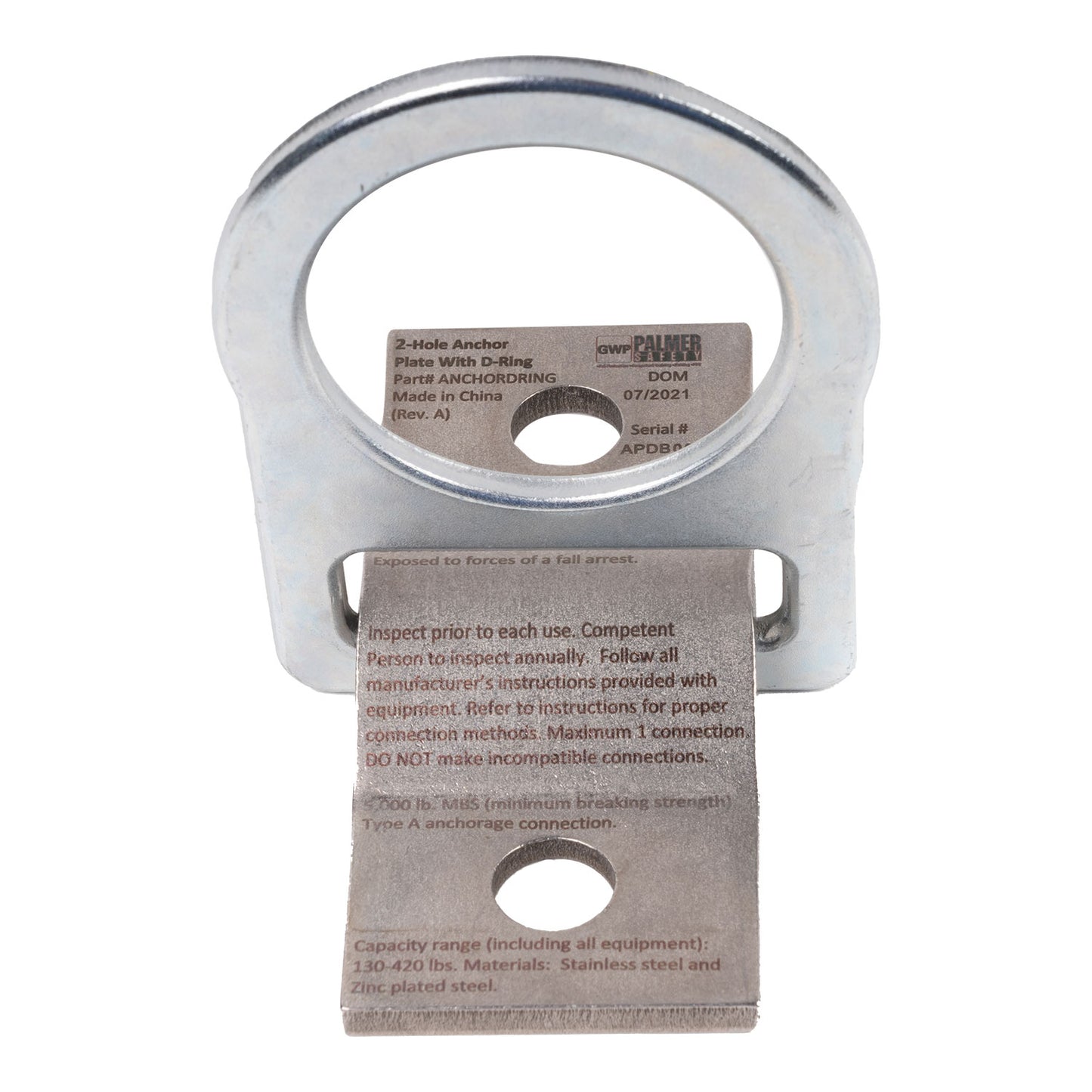 2-Hole Anchor Plate with D-Ring