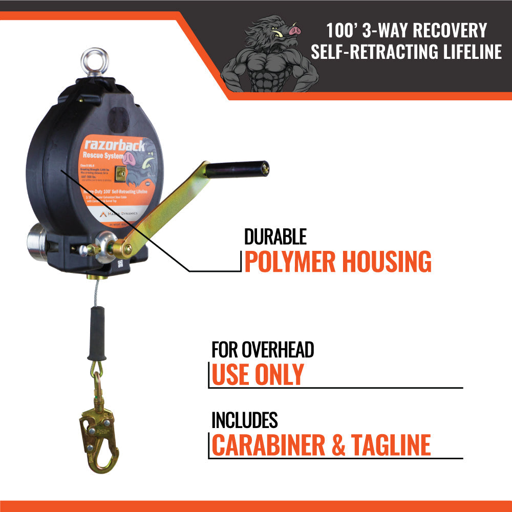 100’-Razorback-3-Way-Recovery-SRL-With-Snap-Hook,-Class-SRL-R