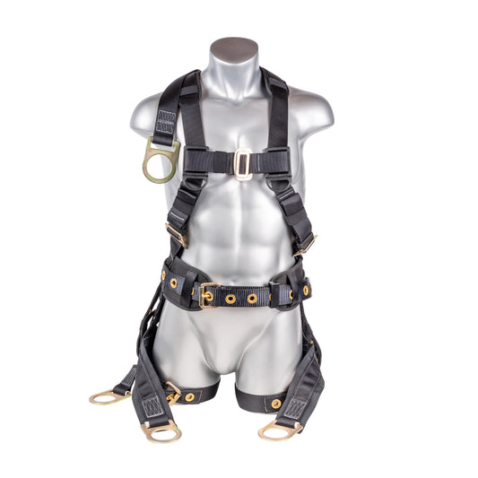 Oil Derrick Fall Protection Harness with Dual D-Ring Extender and Bosun Seat
