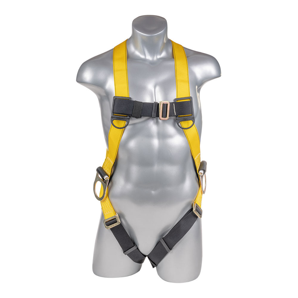 Harness-3pt.,-Pass-Thru-Legs,-Back/Side-D-Rings,-Yellow
