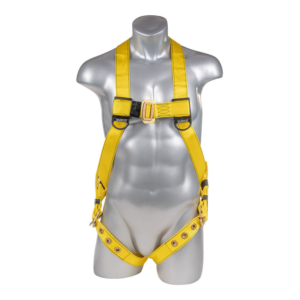 Harness-3pt.,-Tongue-and-Buckle-Leg-Straps,-Back-D-Ring,-Yellow