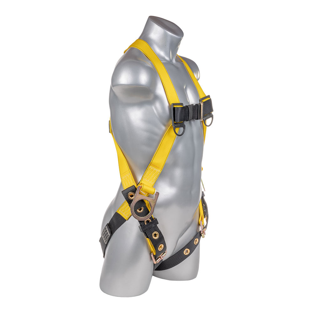 Harness-3pt.,-Tongue-and-Buckle-Leg-Straps,-Back/Side-D-Rings,-Yellow