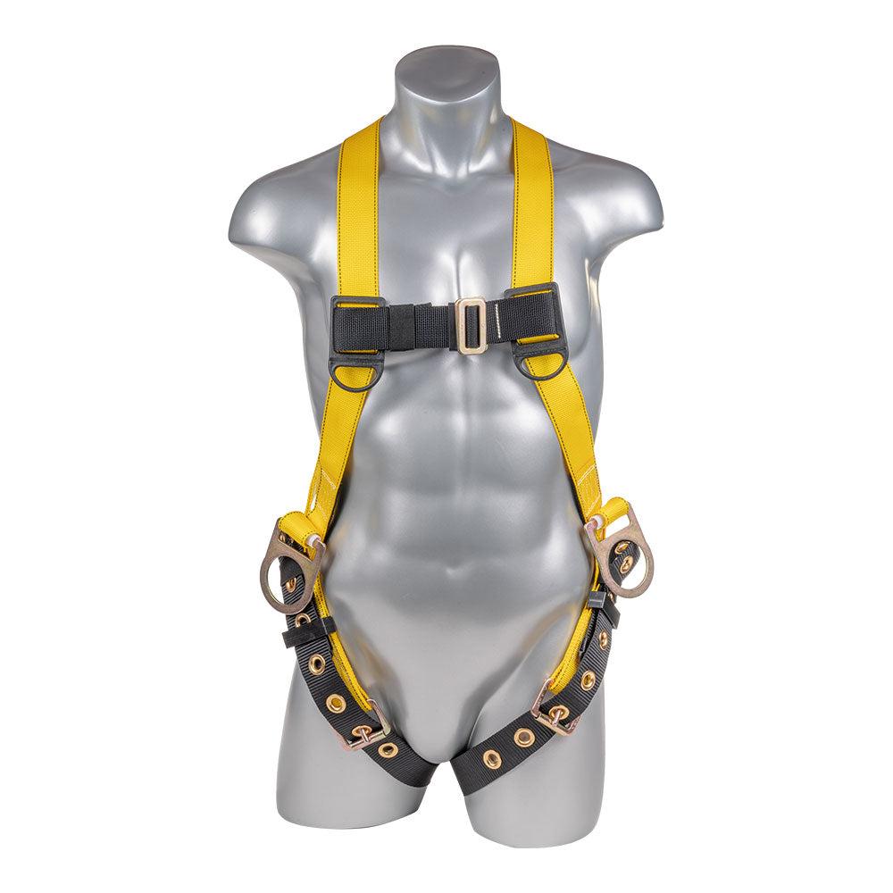 Harness-3pt.,-Tongue-and-Buckle-Leg-Straps,-Back/Side-D-Rings,-Yellow