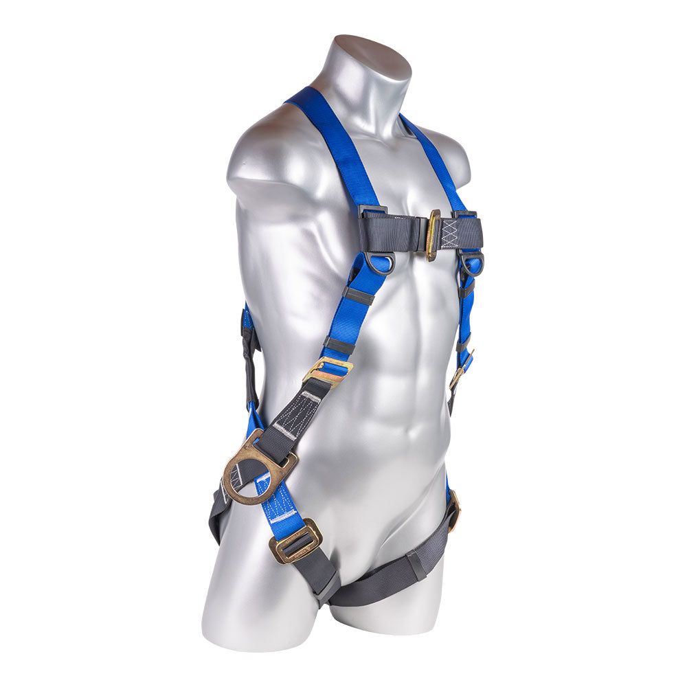 Mako™-Series-Harness-5pt.,-Back/Side-D-Rings,-Pass-Thru-Legs,-Blue