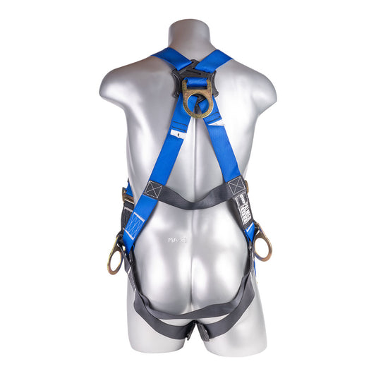 Mako™ Series Harness 5pt., Back/Side D-Rings, Pass-Thru Legs, Blue — view 2