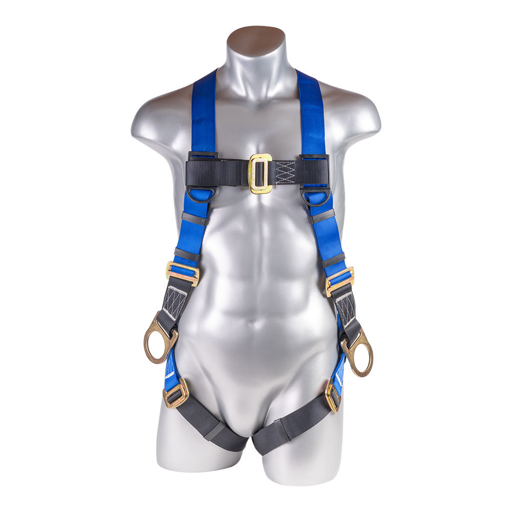 Mako™ Series Harness 5pt., Back/Side D-Rings, Pass-Thru Legs, Blue