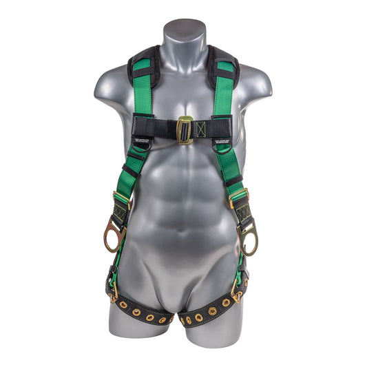 Harness 5pt., Pass-Thru Chest, Green Top / Black Heavy Duty Bottom