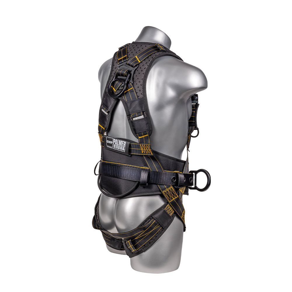 Hammerhead™-Series-Harness-5pt.,-Padded-Back,-Legs-and-Belt,-QCB-Chest-and-Legs,-Back/Side-D-Rings,-Black