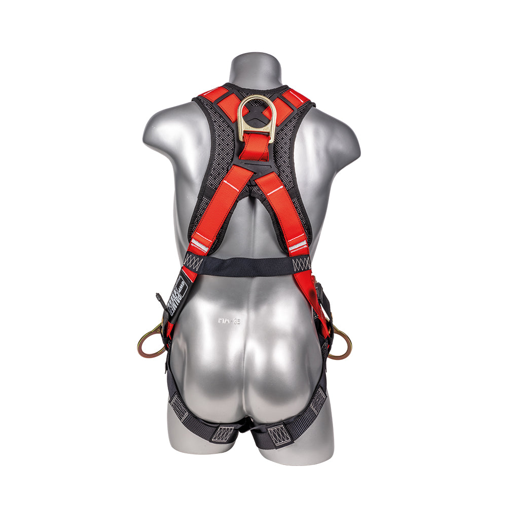 Hammerhead™-Series-Harness-5pt.,-Padded-Back,-Tongue-and-Buckle-Leg-Straps,-SRL-Back-Plate,-Side-D-Rings