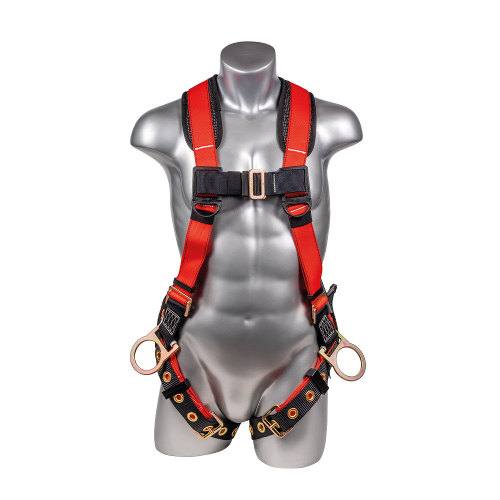 Hammerhead™-Series-Harness-5pt.,-Padded-Back,-Tongue-and-Buckle-Leg-Straps,-SRL-Back-Plate,-Side-D-Rings