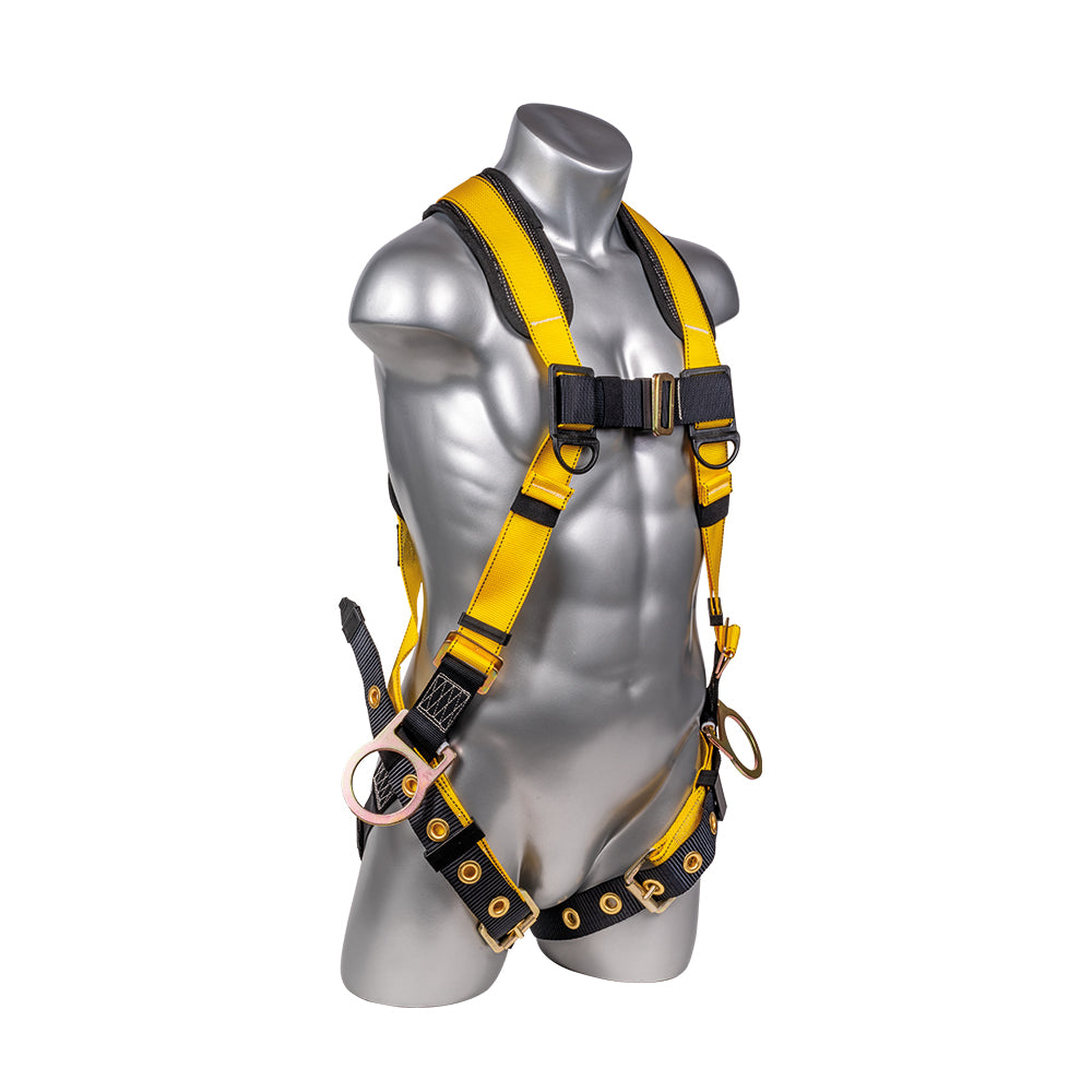 Hammerhead™-Series-Harness-5pt.,-Padded--Back,-Tongue-and-Buckle-Leg-Straps,-SRL--Back-Plate,-Side-D-Rings