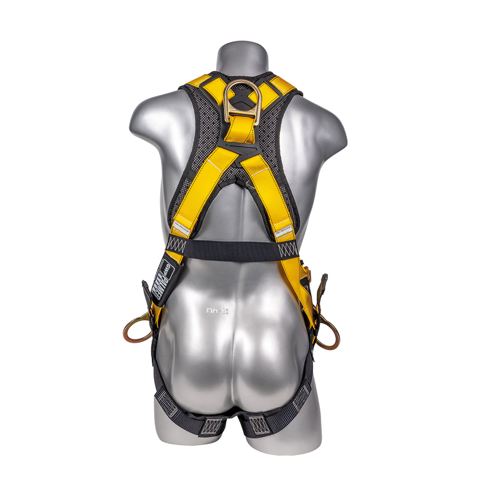 Hammerhead™-Series-Harness-5pt.,-Padded--Back,-Tongue-and-Buckle-Leg-Straps,-SRL--Back-Plate,-Side-D-Rings
