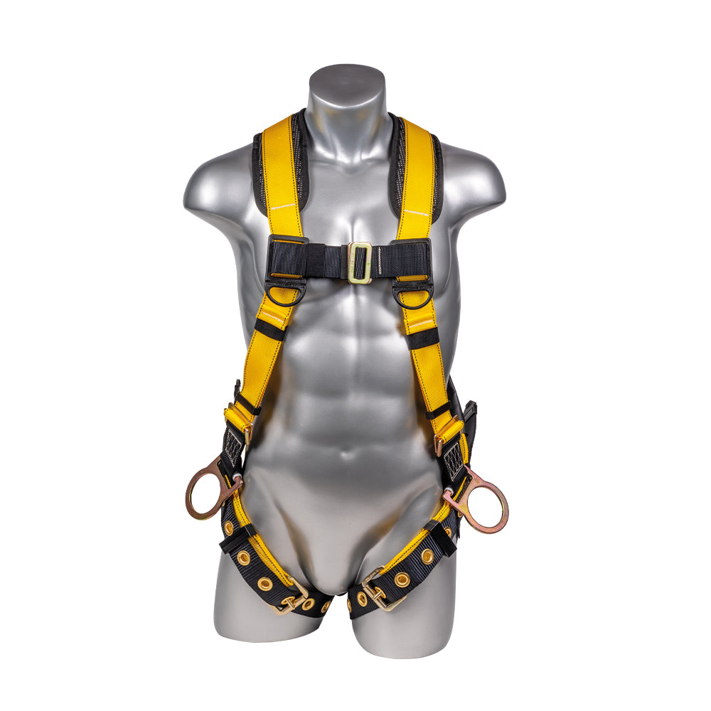 Hammerhead™-Series-Harness-5pt.,-Padded--Back,-Tongue-and-Buckle-Leg-Straps,-SRL--Back-Plate,-Side-D-Rings