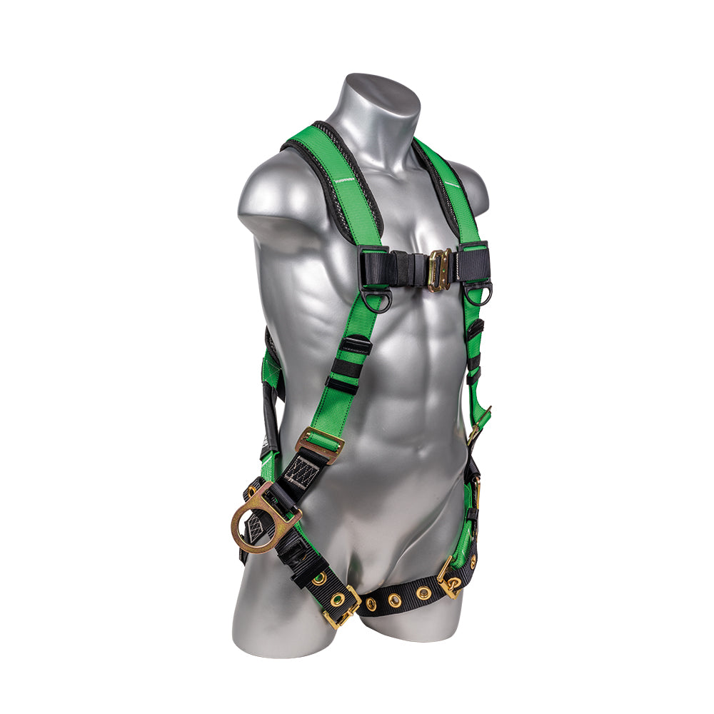 Hammerhead™-Series-Harness-5pt.,-Padded-Back,-Tongue-and-Buckle-Leg-Straps,-SRL-Back-Plate,-Side-D-Rings