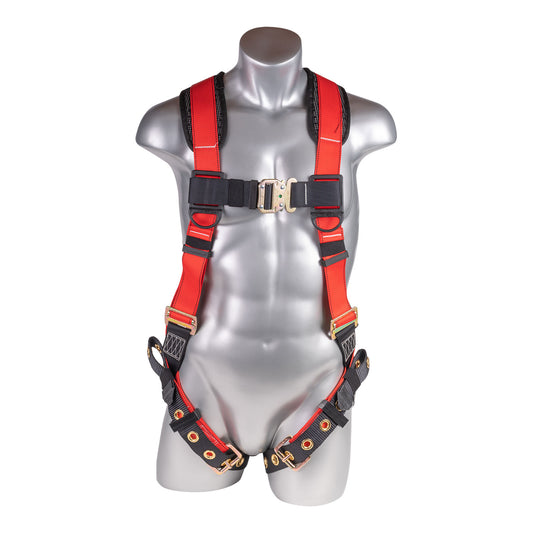 Hammerhead Series Harness 5pt., Padded Back, QCB Chest, SRL Back Plate, Red