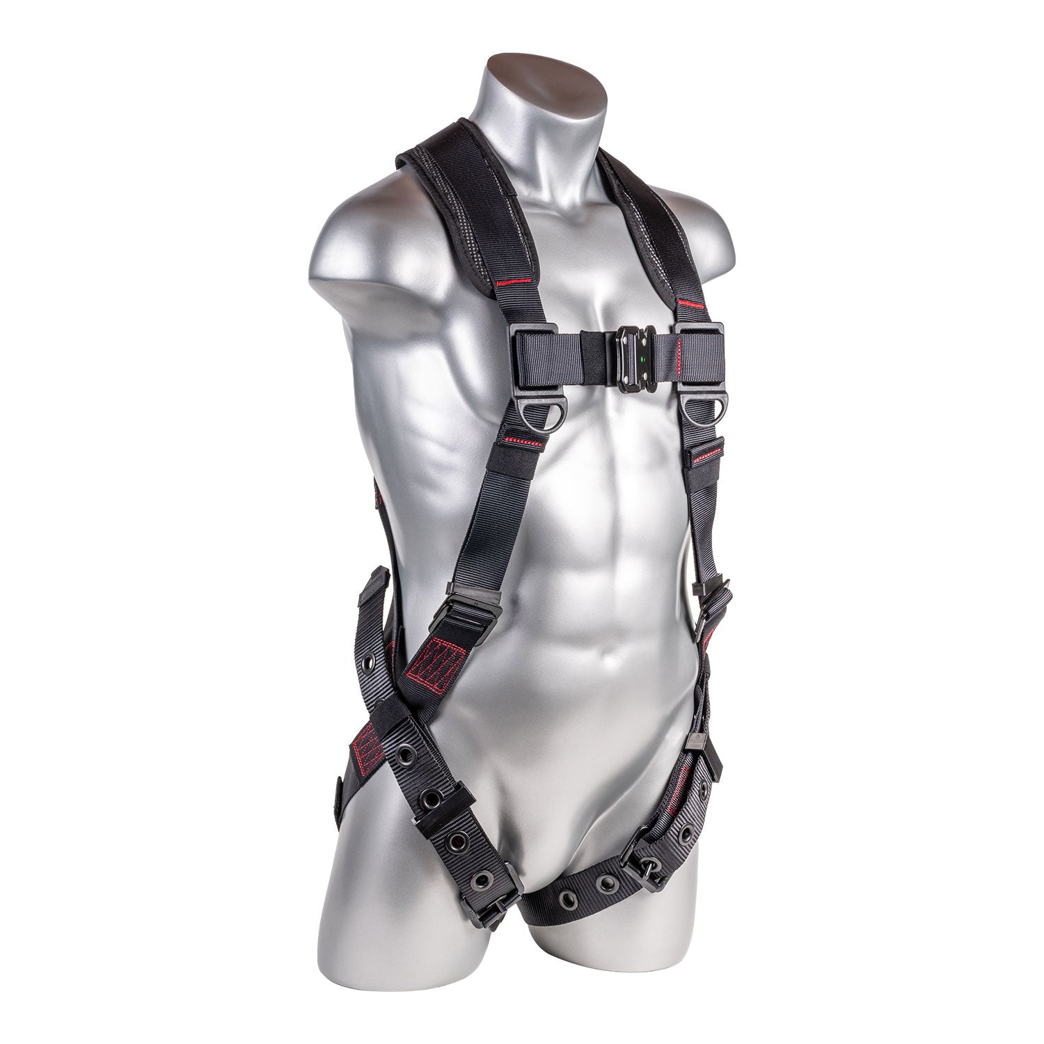 Harness-5pt.-Padded-Back,-SRL-Back-Plate,-QCB-Chest,-Tongue-and-Buckle-Leg-Strap,--Black