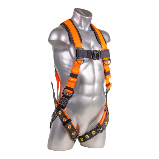 Harness 5pt., Padded Back, SRL Back Plate, QCB Chest, Tongue and Buckle Leg Straps,  Orange — view 2