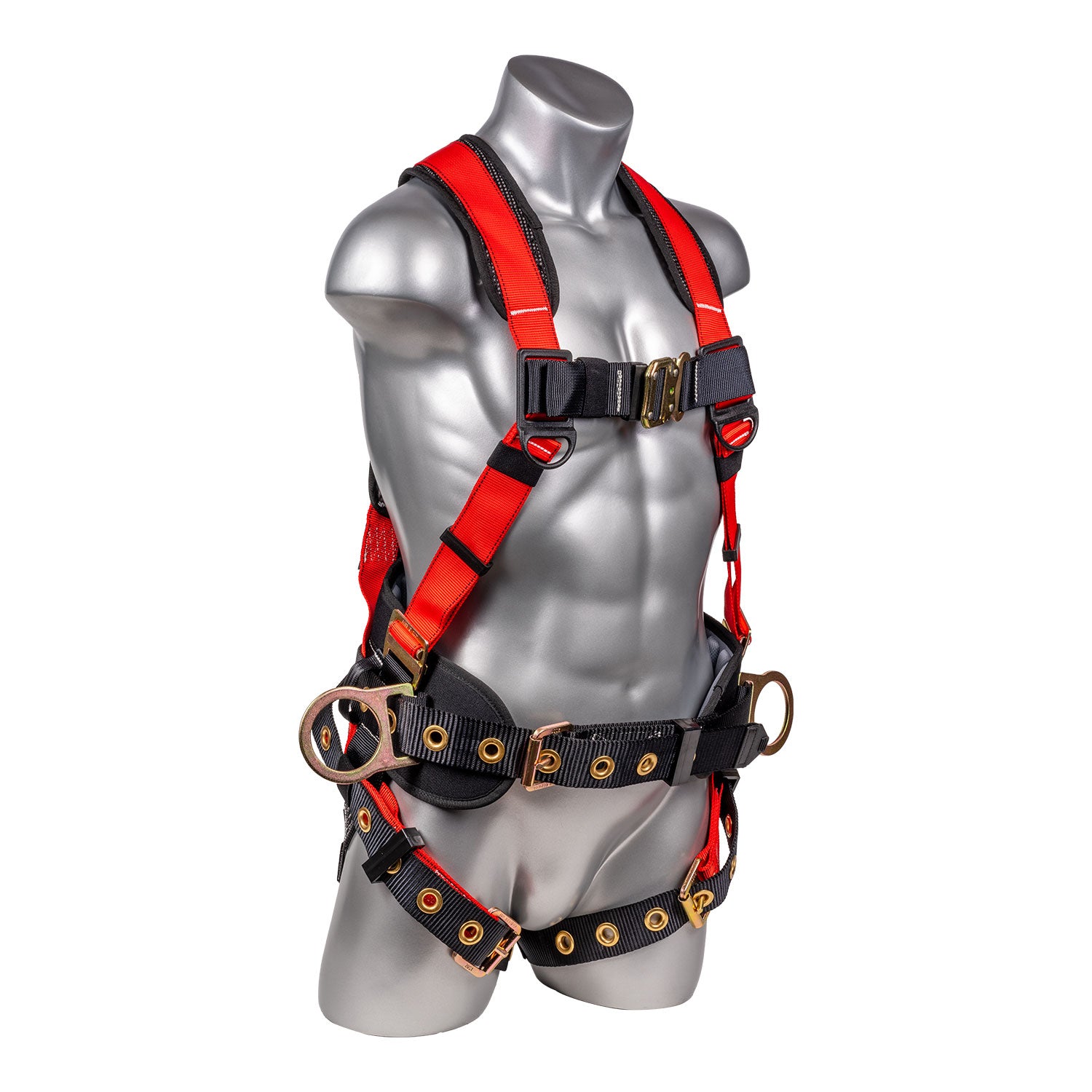 Hammerhead™-Series-Harness-5pt.,-Padded--Back,-QCB-Chest,-Tongue-&-Buckle-Leg--Straps,-SRL-Back-Plate,-Positioning-Belt-with--Side-D-Rings